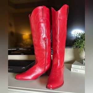 Red Tall Boots Size 9.5